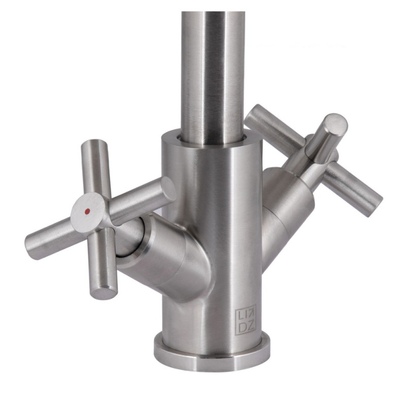 Змішувач для кухні Lidz Wind 161F двохвентильний LDWIN161FNKS46098 Nickel