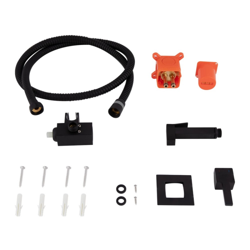 Набор для гігієнічного душу Qtap Inspai-Varius прямокутний QT259710842859NB Black Matt