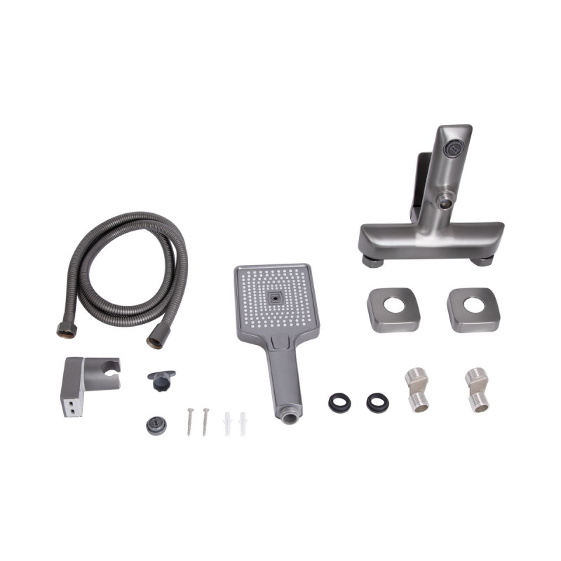Змішувач для ванни Qtap Presto (з душовим гарнітуром) QTPRE259GRP45584 Graphite