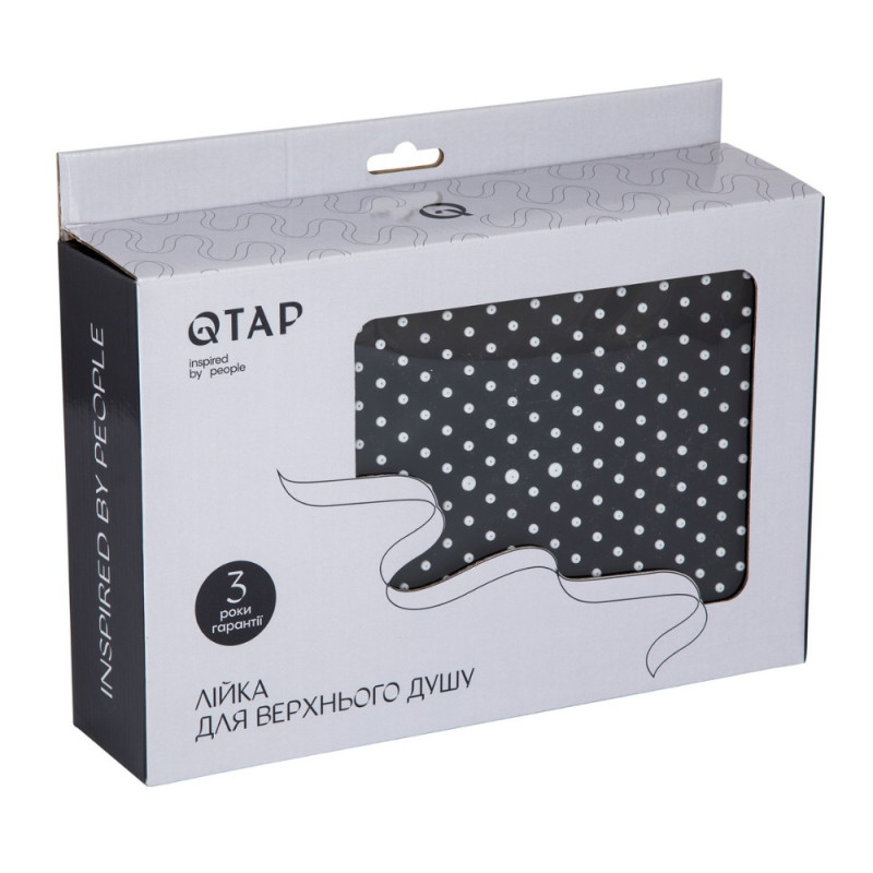 Лійка для верхнього душу Qtap Hlavova 300x200 мм прямокутна QTHLA107BLM45783 Black Matt