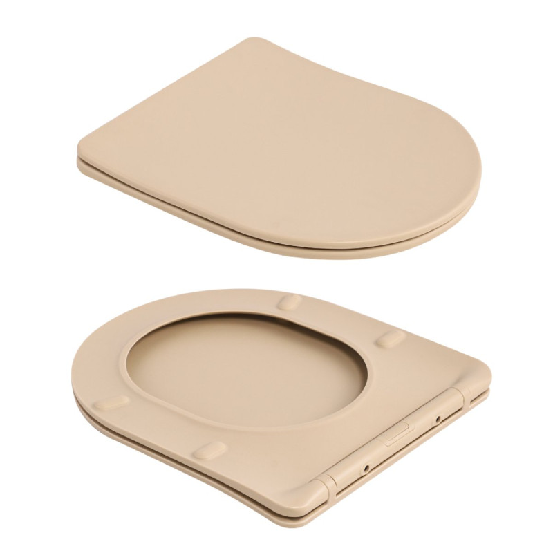 Унитаз подвесной Robin Ultra Quiet 490×365×325 мм, Beige, с сиденьем Slim Duroplast / Soft-close / Quick Release QT13332381АSSB Qtap