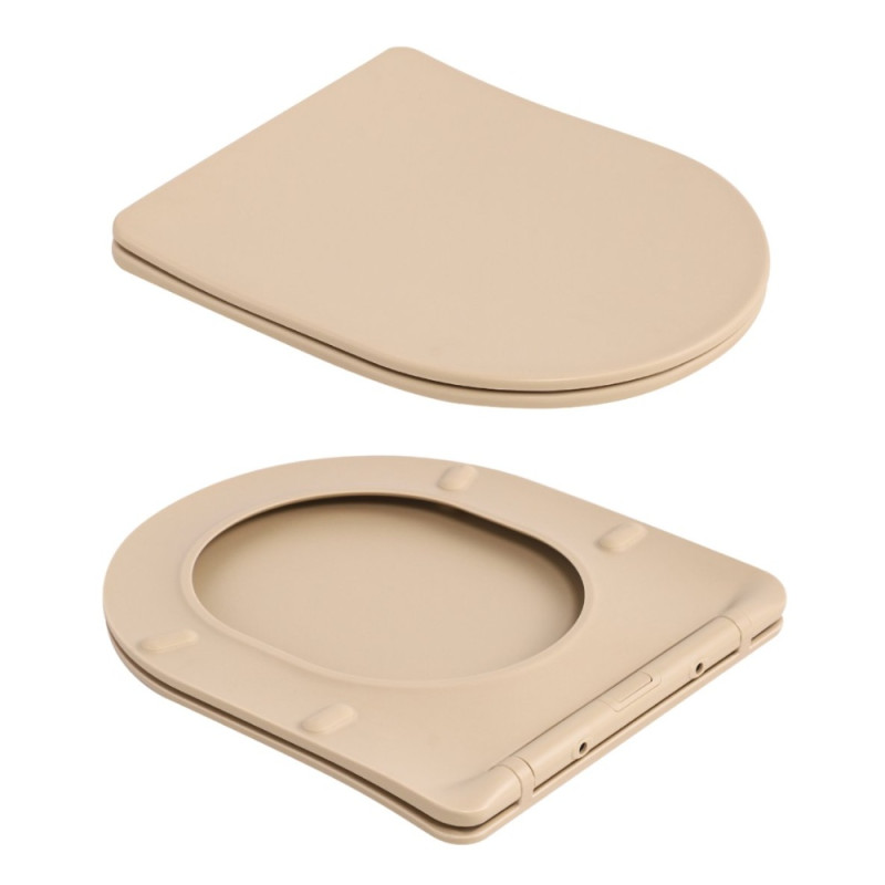 Унітаз підвісний Robin Ultra Quiet 490×365×325 мм, Beige, з сидінням Slim Duroplast / Soft-close / Quick Release QT13332381АSSB Qtap