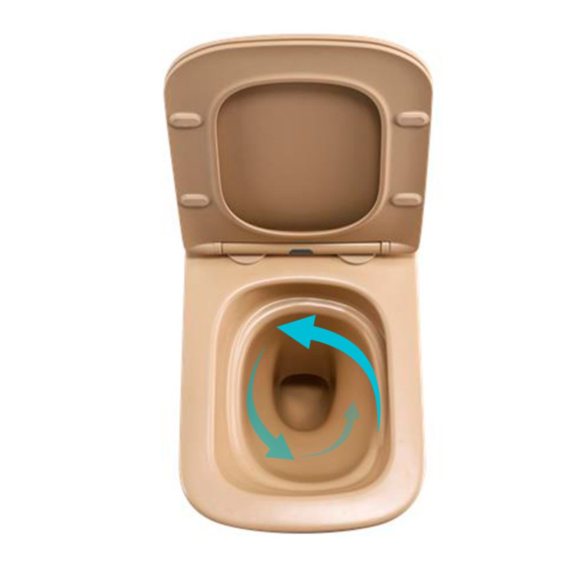 Унитаз подвесной Tern Ultra Quiet 490×365×325 мм, Beige, с сиденьем Slim Duroplast / Soft-close / Quick Release QT17332303ASSB Qtap