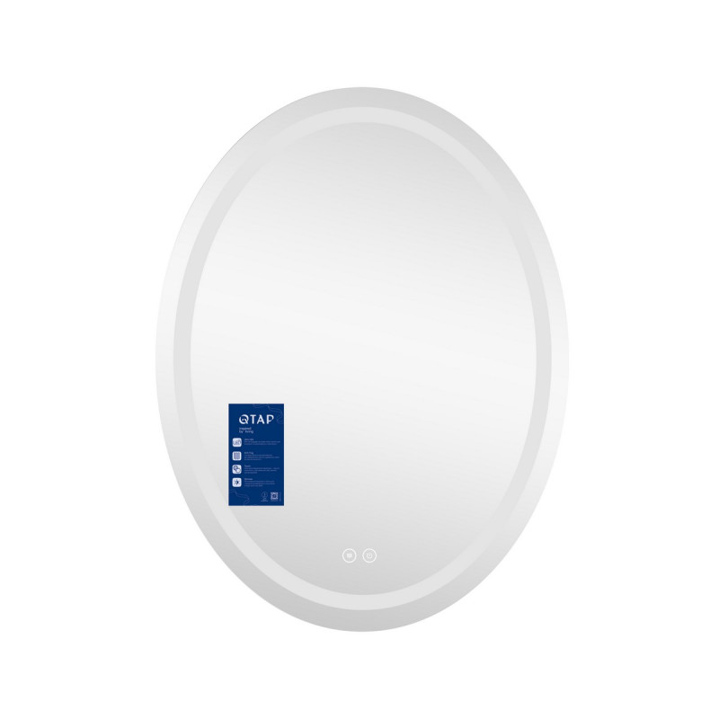 Зеркало Qtap Mideya (DC-F801) 600х800 с LED-подсветкой Touch, с антизапотеванием, диммером, рег. яркости QT2078F801W
