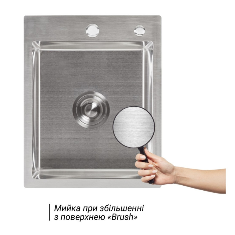Мойка для кухни интегрированная Lidz Handmade H4050 (LDH4050BRU39258) Brushed Steel 3,0/1,0 мм