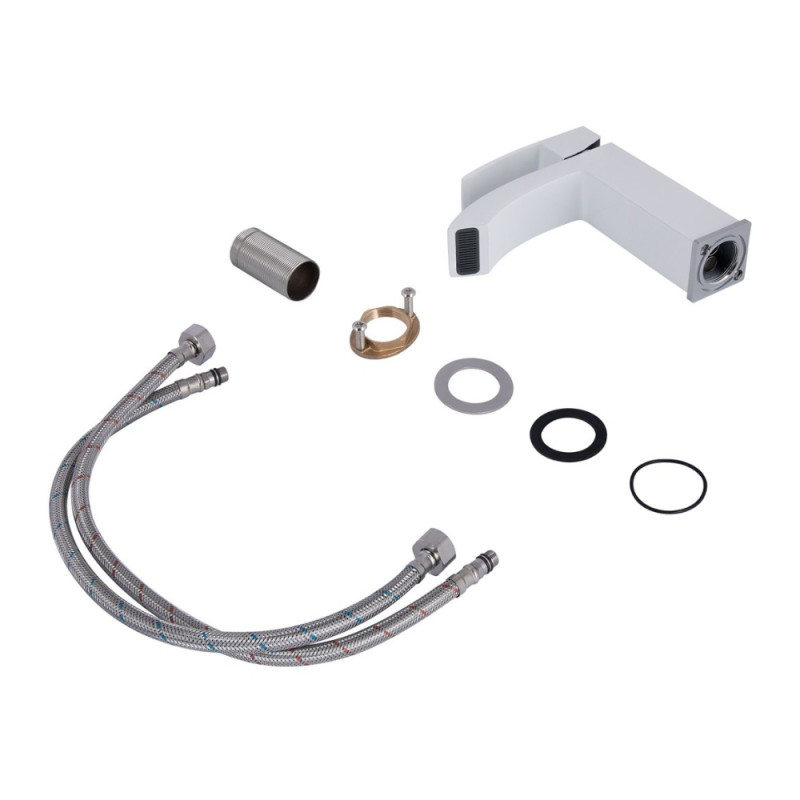 Змішувач для раковини Qtap Swan Cascada QTSWA270CRW45568 Chrome/White