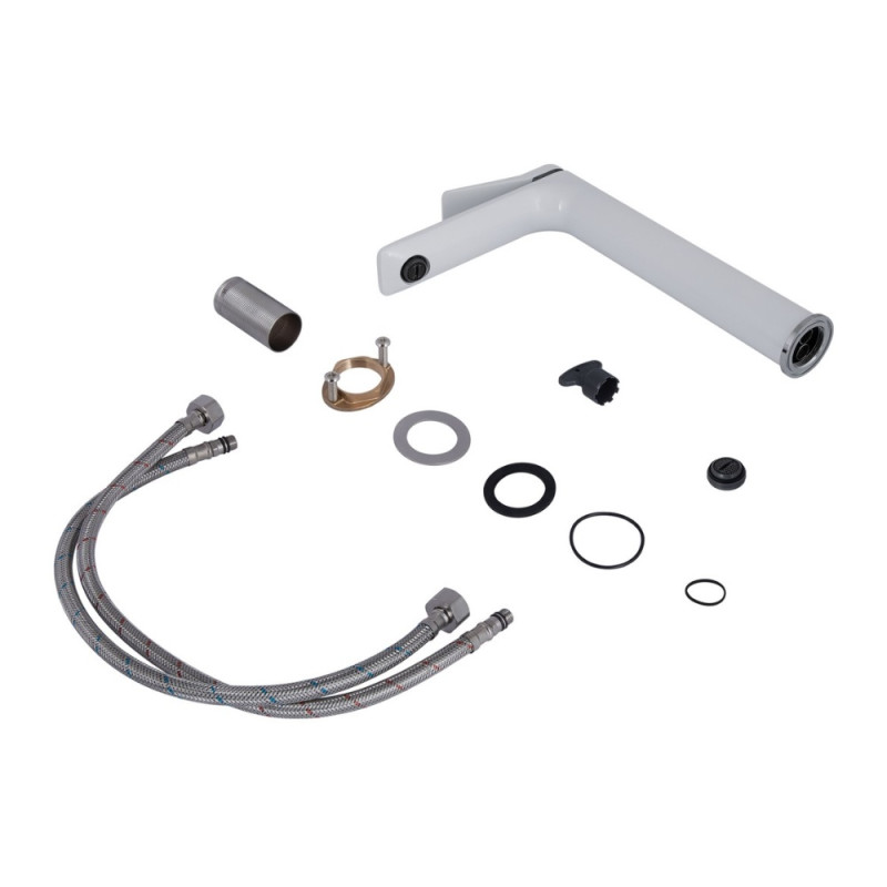 Змішувач для раковини Qtap Presto високий QTPRE269CRW45577 Chrome/White