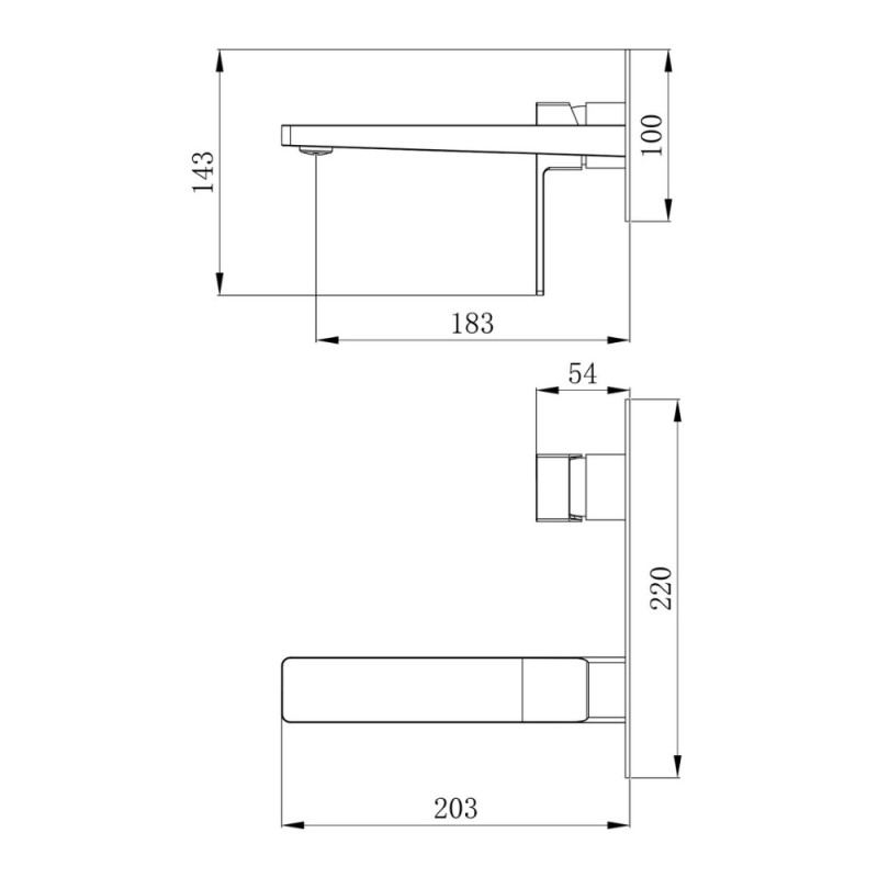 Змішувач для раковини Qtap Gemini прихованого монтажу QTGEM273GMB45695 Gunmetal Black PVD