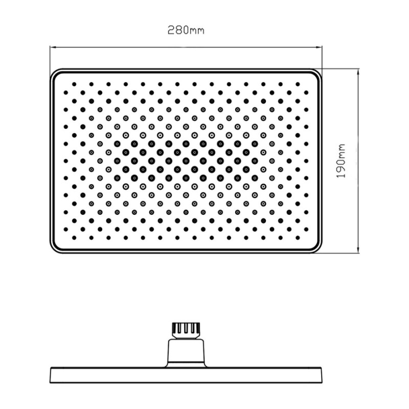 Лійка для верхнього душу Qtap Hlavova 280x190 мм прямокутна QTHLA107BLM45947 Black Matt