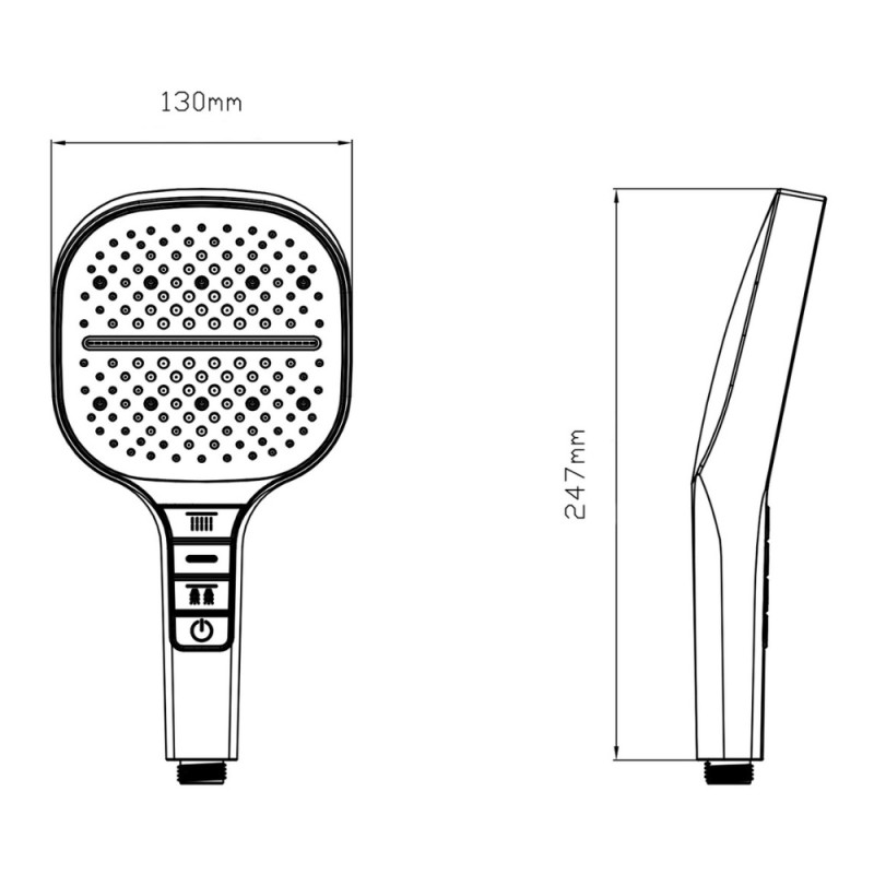 Лійка для ручного душу Qtap Rucni 130x130 мм QTRUC125CRM45956 Chrome
