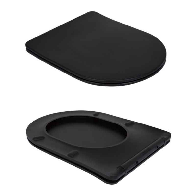 Унітаз підлоговий Qtap Scorpio Ultra Quiet безобідковий з сидінням Soft-close MATT BLACK QT14226088AMB
