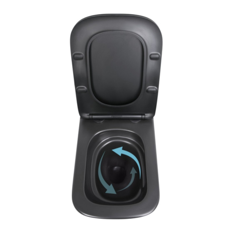 Унитаз подвесной Qtap Tern New Ultra Quiet с сиденьем с сиденьем Soft-Close MATT BLACK QT17332303ASMB