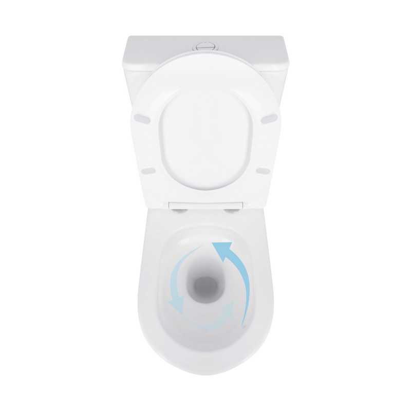 Унитаз напольный Qtap Virgo Ultra Quiet безободковый с сиденьем Soft-Close WHITE QT18226092AW