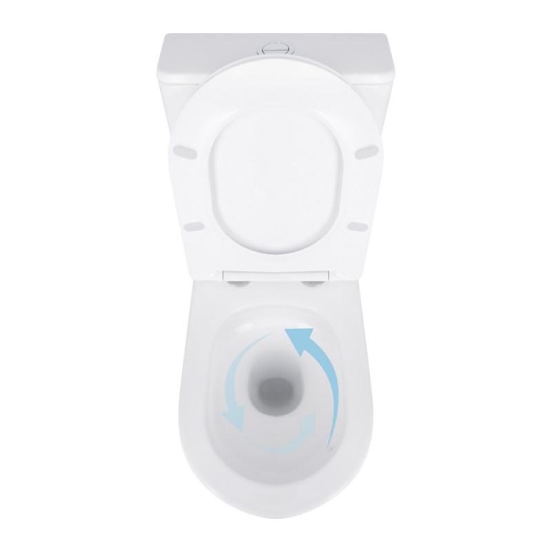 Унитаз напольный Qtap Virgo Ultra Quiet безободковый с сиденьем Soft-Close WHITE QT18226092AW