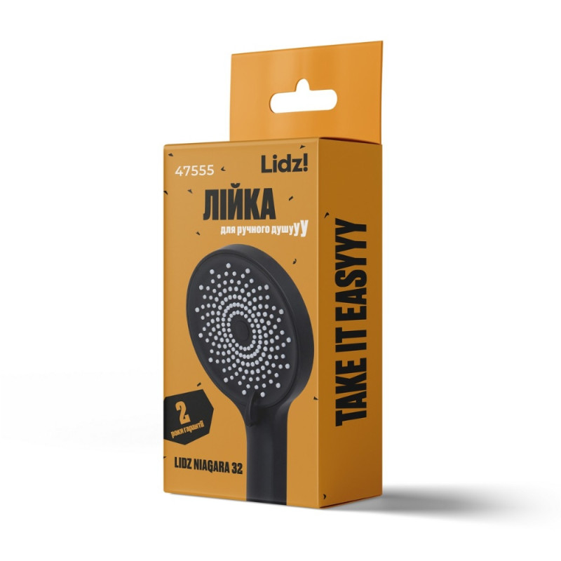 Лейка для ручного душа Lidz Niagara 32 120 мм округлая LDNIA32BLM47555 Matt Black