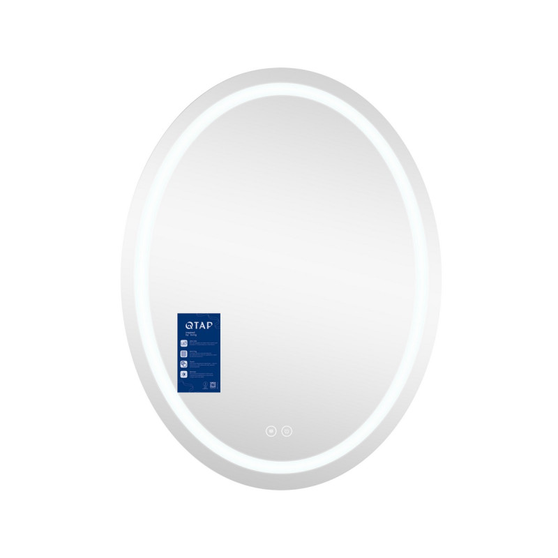 Зеркало Qtap Mideya (DC-F801) 600х800 с LED-подсветкой Touch, с антизапотеванием, диммером, рег. яркости QT2078F801W