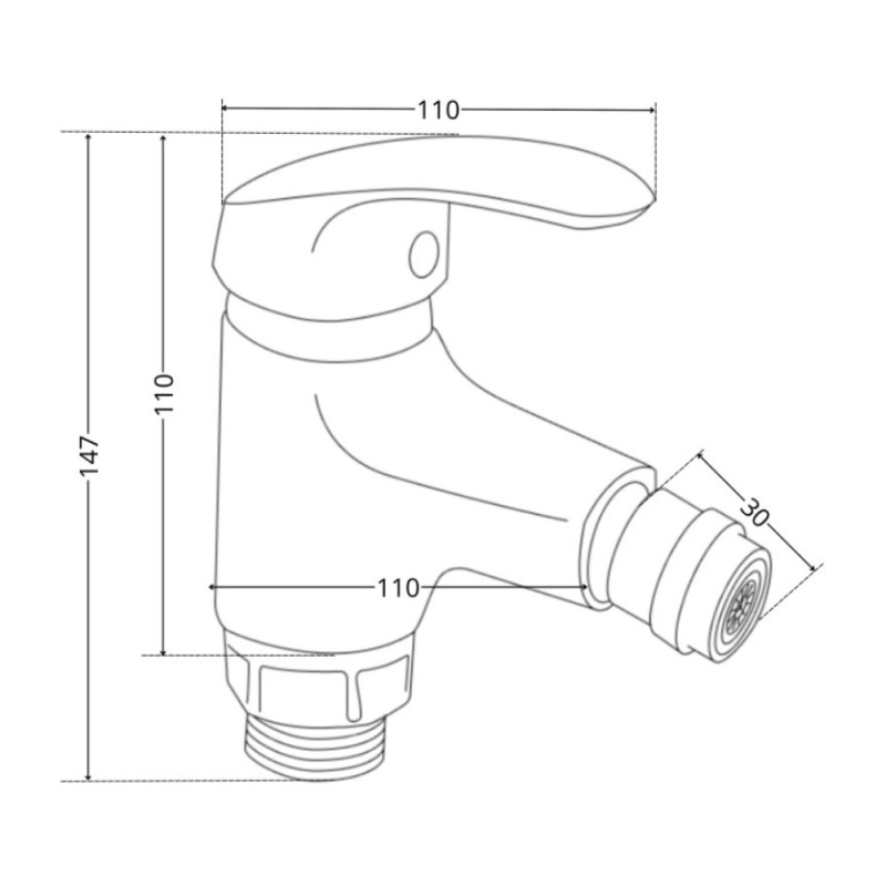 Змішувач для біде Lidz Tani 001AF (k40) LDTAN001AFCRM44958 Chrome