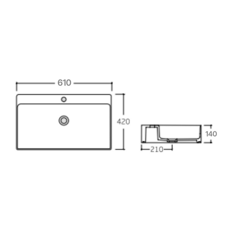 Раковина Qtap Nando LT 610х420х140 White QT12116146W
