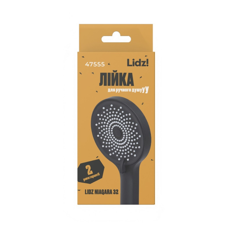 Лейка для ручного душа Lidz Niagara 32 120 мм округлая LDNIA32BLM47555 Matt Black