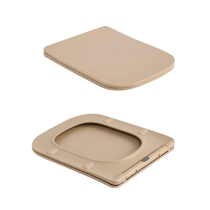 Унитаз подвесной Tern Ultra Quiet 490×365×325 мм, Beige, с сиденьем Slim Duroplast / Soft-close / Quick Release QT17332303ASSB Qtap
