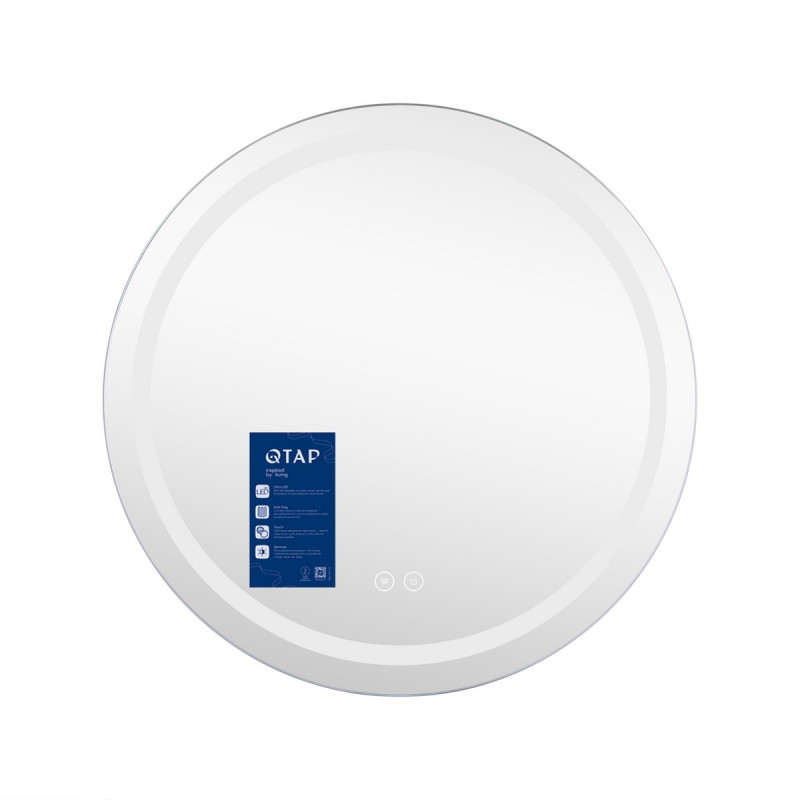 Дзеркало Qtap Mideya R600 з LED-підсвічуванням Touch, з антизапотіванням, димером QT2078F803W