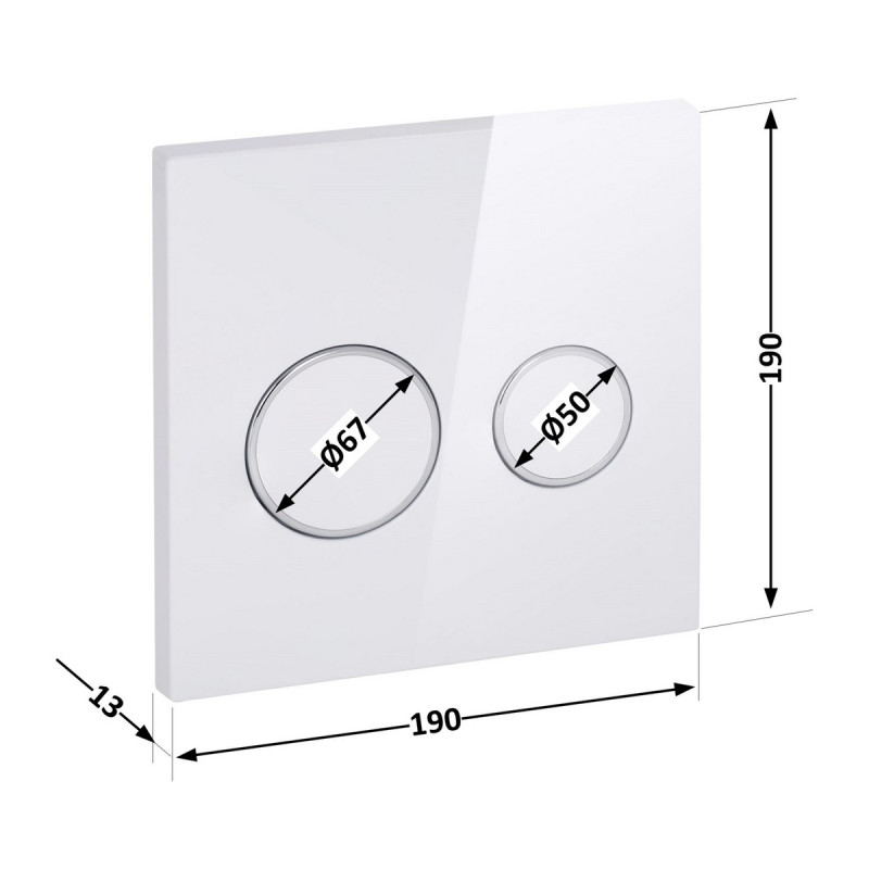 Панель змиву для унітаза Qtap Nest Uni QT0211P01V1176W