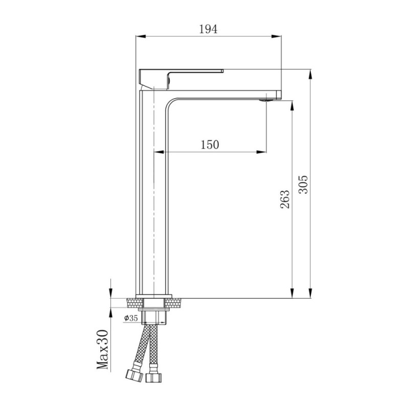 Змішувач для раковини Qtap Gemini високий QTGEM269BLM45678 Black Matt