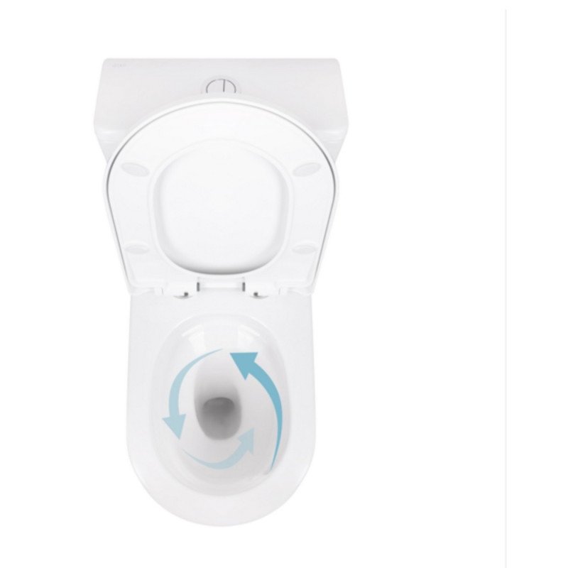 Унітаз-моноблок підлоговий Qtap Swan Ultra Quiet безобідковий з сидінням Soft-close WHITE QT16226080AW