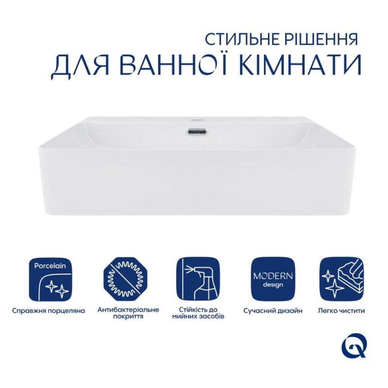 Раковина Qtap Nando LT 610х420х140 White QT12116146W