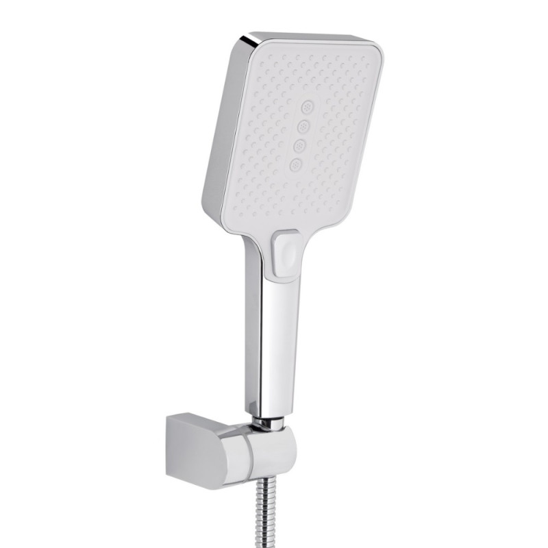 Змішувач для ванни Qtap Swan Cascada з поворотним виливом (з душовим гарнітуром) QTSWA260CRW45569 Chrome/White