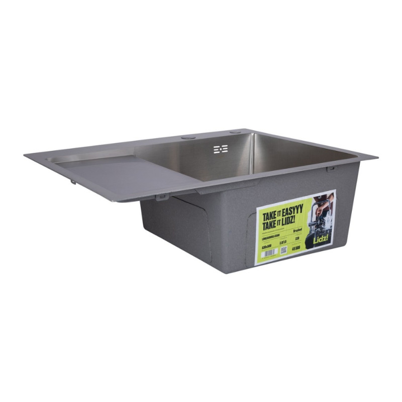 Мойка для кухни интегрированная Lidz Handmade H6350L крыло слева (LDH6350BRUL45588) Brushed Steel 3,0/1,0 мм