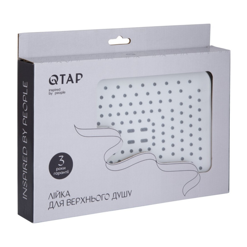 Лійка для верхнього душу Qtap Hlavova 260x180 мм прямокутна QTHLA107CRM45785 Chrome/White