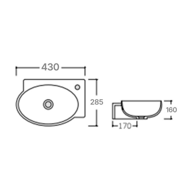 Раковина Qtap Leo 430x285x160 White QT11111008LW