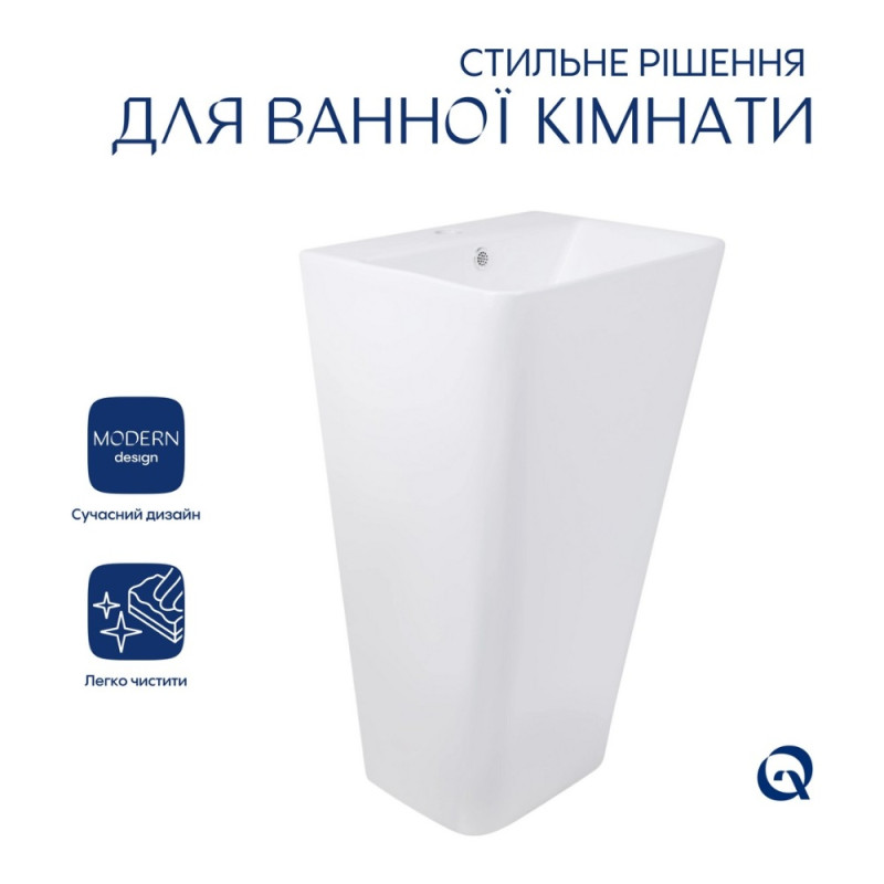 Раковина для підлоги моноблок Qtap Tern 440х380х830mm White QT1711G302WN