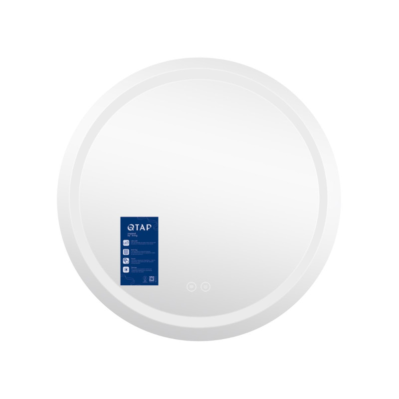 Дзеркало Qtap Mideya (MI6) R700 з LED-підсвічуванням Touch, з антизапотіванням, димером, рег. яскравості QT2078NCR7070W
