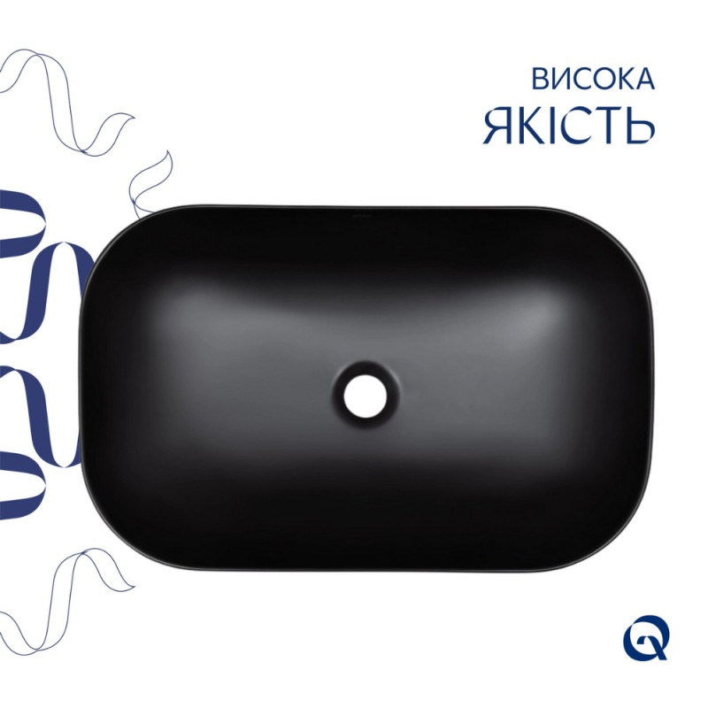 Раковина-чаша Qtap Robin 600x390x150 Matt black QT132143PMBMBN