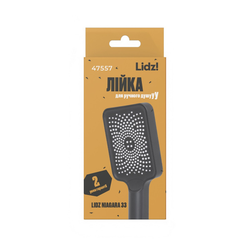 Лійка для ручного душу Lidz Niagara 33 145x95 мм прямокутна LDNIA33BLM47557 Black Matt