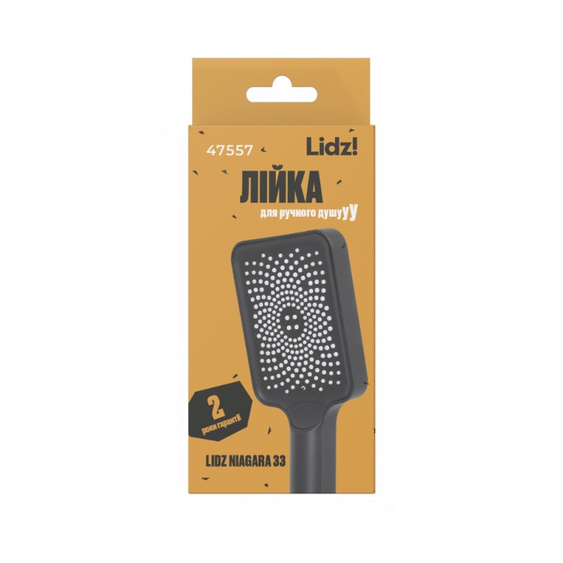 Лійка для ручного душу Lidz Niagara 33 145x95 мм прямокутна LDNIA33BLM47557 Black Matt