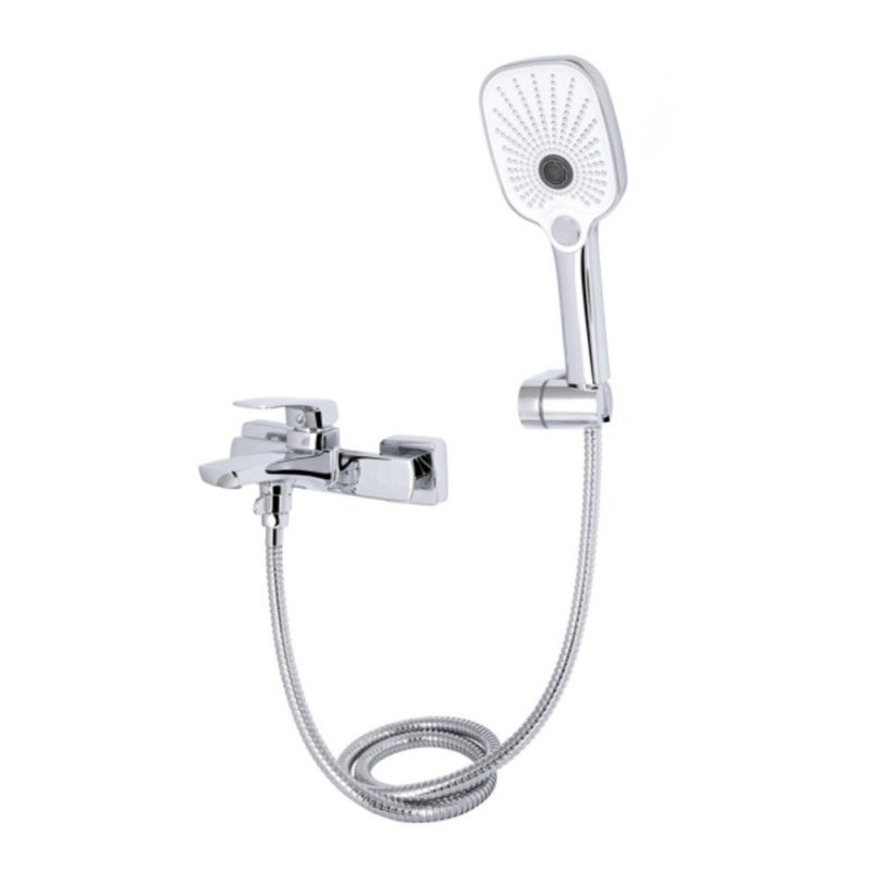 Змішувач для ванни Qtap Tern (c душевым гарнитуром) QTTER259CRM47586 Chrome