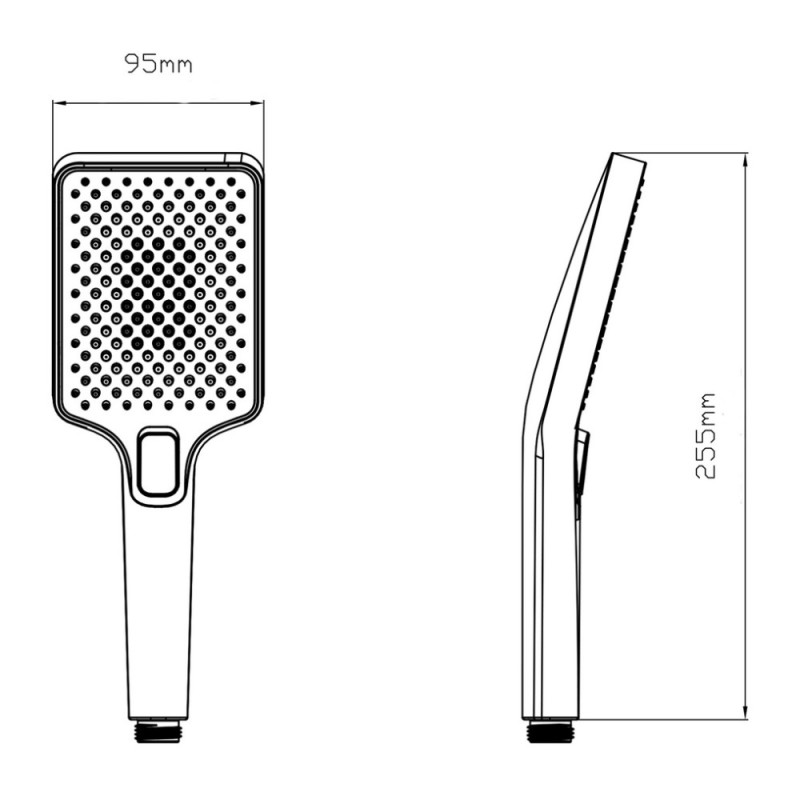 Лійка для ручного душу Qtap Rucni 140x95 мм прямокутна QTRUC125BLM45959 Black Matt