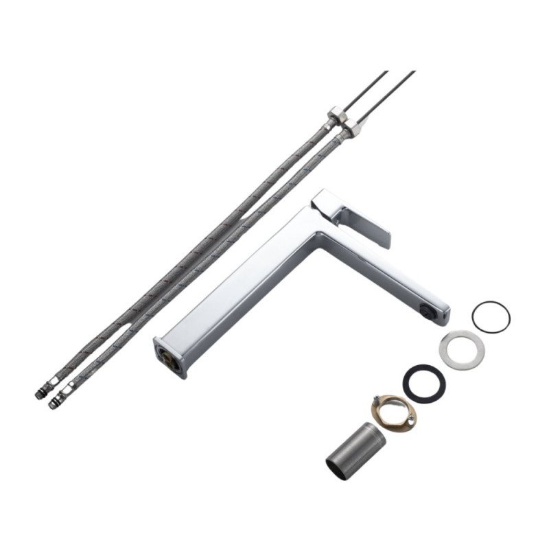 Змішувач латунний для раковини Lidz Orion 001FH високий (k25) LDORI001FHCRM48096 Chrome