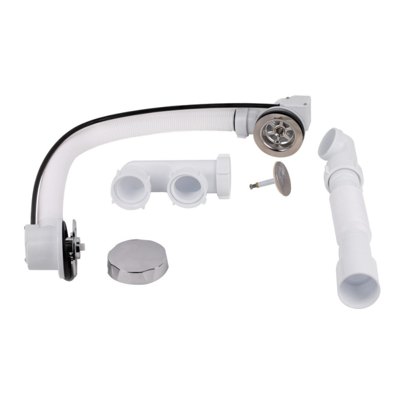 Сифон для ванни Lidz (WHI) 60 03 V002 01 з ревізією (вихід 50 мм)
