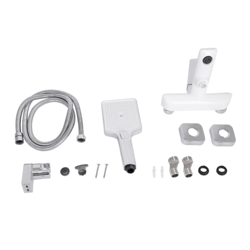 Змішувач для ванни Qtap Presto (з душовим гарнітуром) QTPRE259CRW45579 Chrome/White