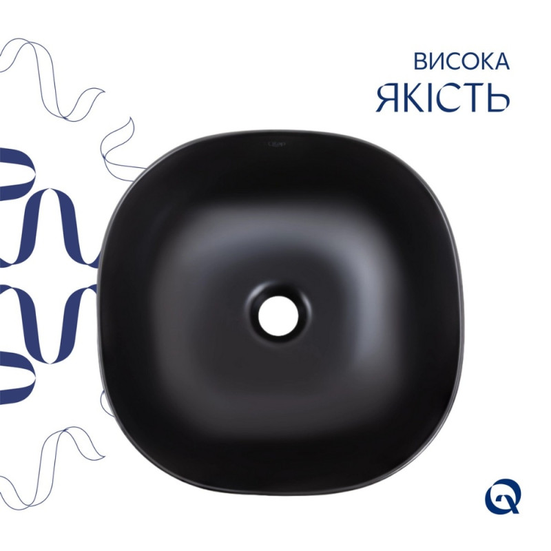Раковина-чаша Qtap Kolibri 400x400x140 Matt black QT10112144MBMBN