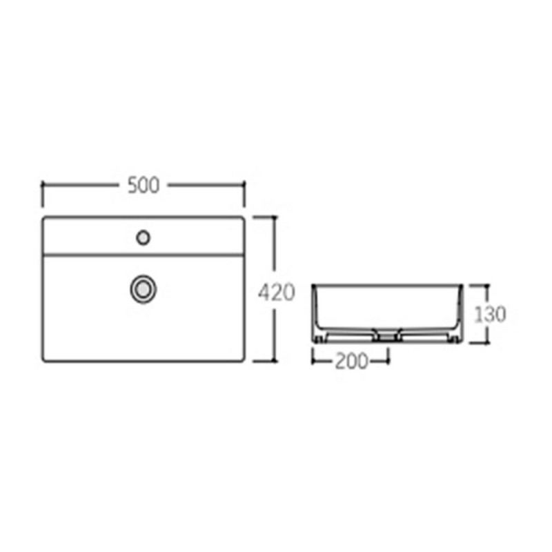 Раковина Qtap Nando LT 500х420х130 Matt black QT12116146AMB