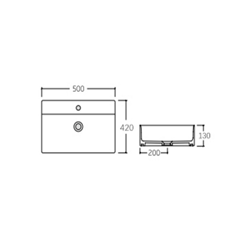 Раковина Qtap Nando LT 500х420х130 Matt black QT12116146AMB