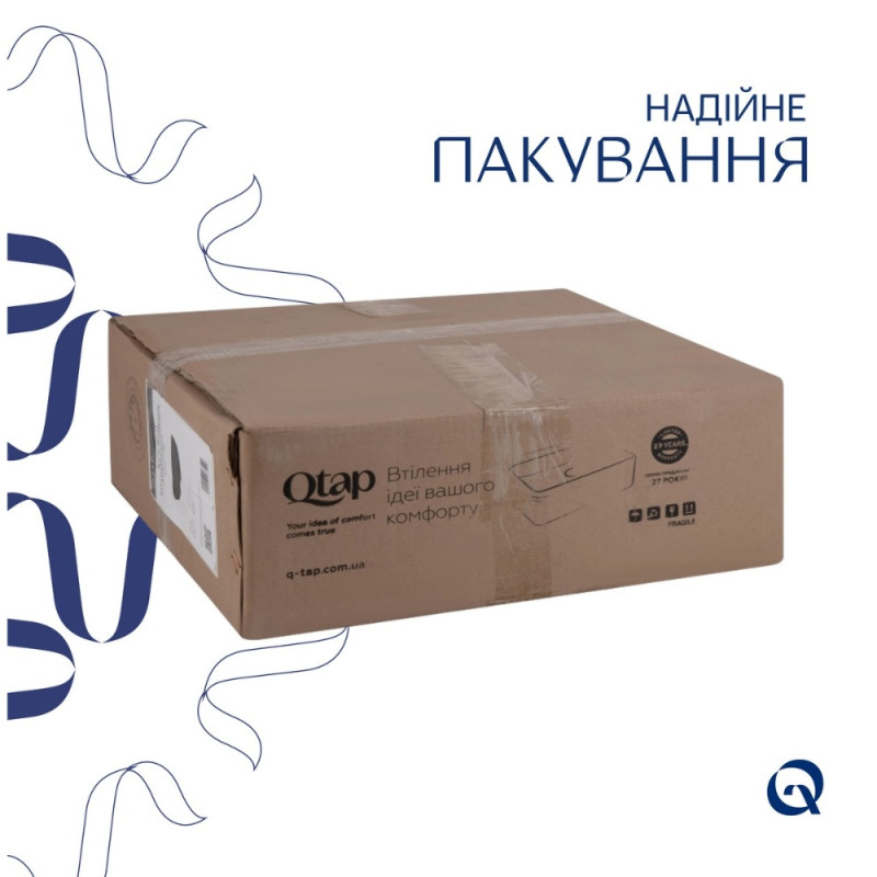 Раковина-чаша Qtap Kolibri 400x400x140 Matt black QT10112144MBMBN