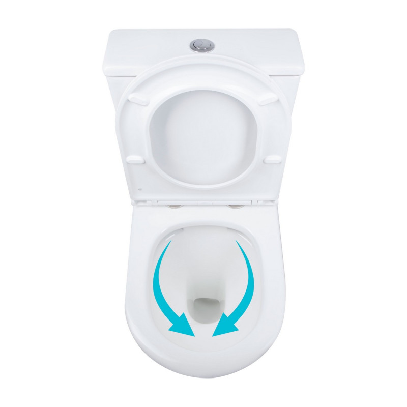Унитаз напольный Qtap Dove Rimless безободковый с сиденьем Soft-close WHITE QT06228380BW