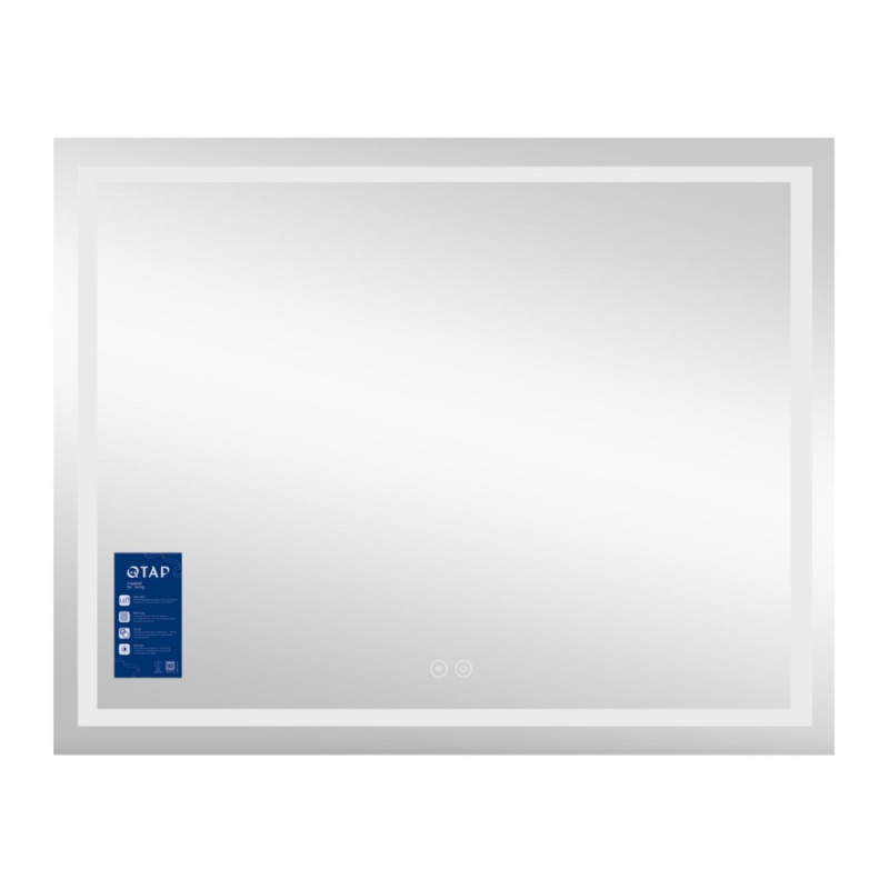 Дзеркало Qtap Mideya (MI1) 1000х700 з LED-підсвічуванням Touch, з антизапотіванням, димером, рег. яскравості QT2078NCF10070