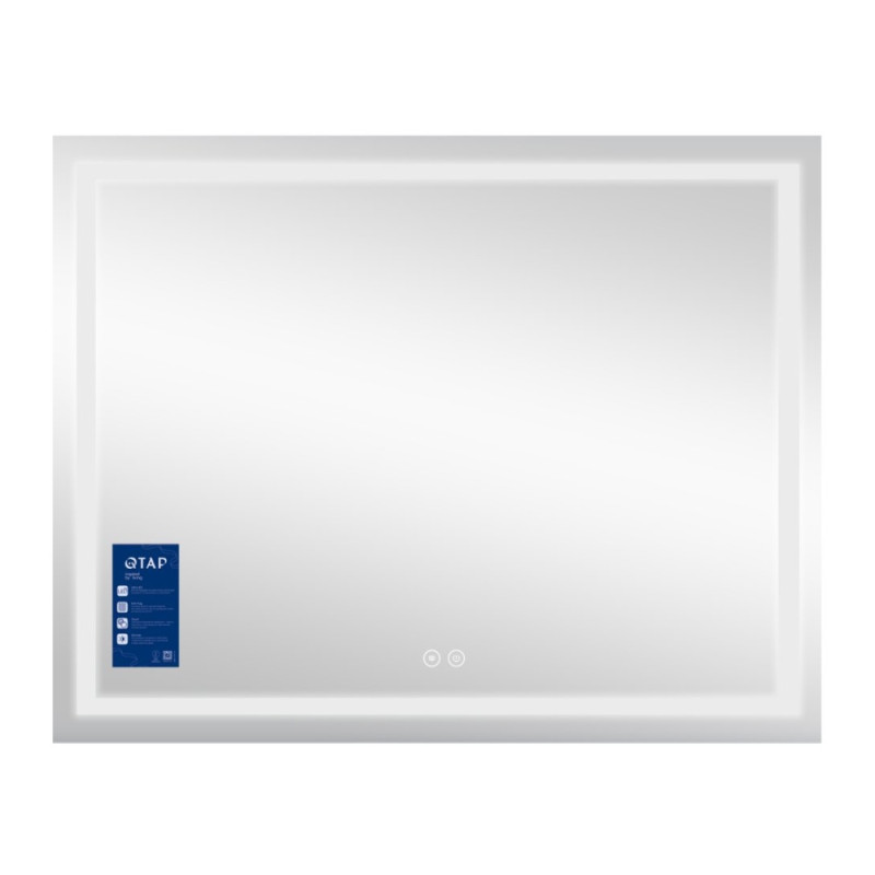 Дзеркало Qtap Mideya (MI1) 1000х700 з LED-підсвічуванням Touch, з антизапотіванням, димером, рег. яскравості QT2078NCF10070